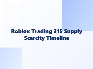 Roblox Trading: 315 Supply Scarcity Timeline